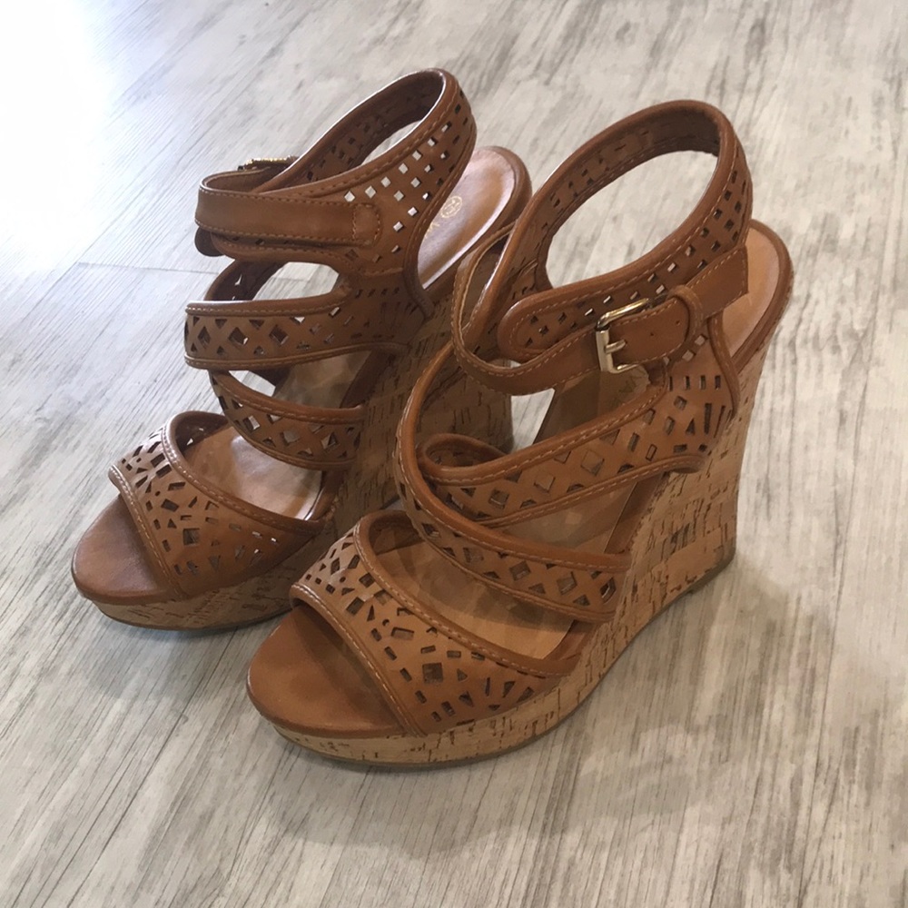 ANY OFFER ! brown leather wedges